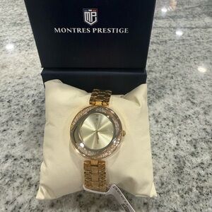Montres Prestige MPW-0220 Gold-Tone Women’s Quartz Watch – Elegant & Timeless
